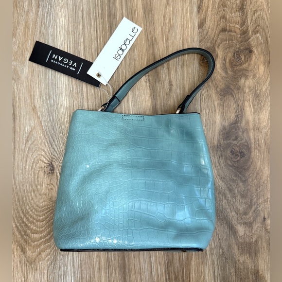 Isabelle Handbags - Isabelle Vegan Tote Bag Tiffany Blue Croc Embossed NWT